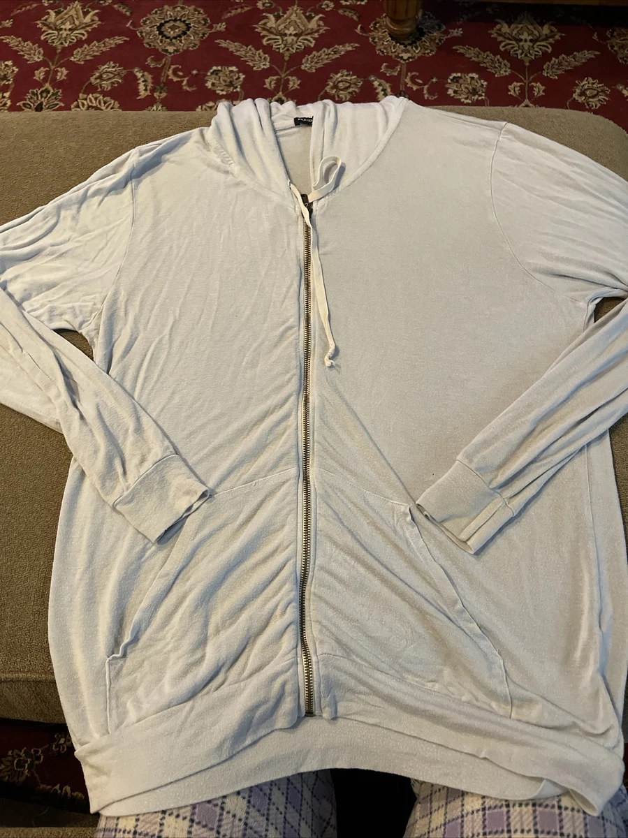 Brandy Melville Zip Front Jacket Hoodie One Size Light Blue BB