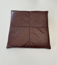 Genuine Leather 2 Piece Seat Cushion Chair Pad 35X35X3 Non-Slip Chestnut Brown
