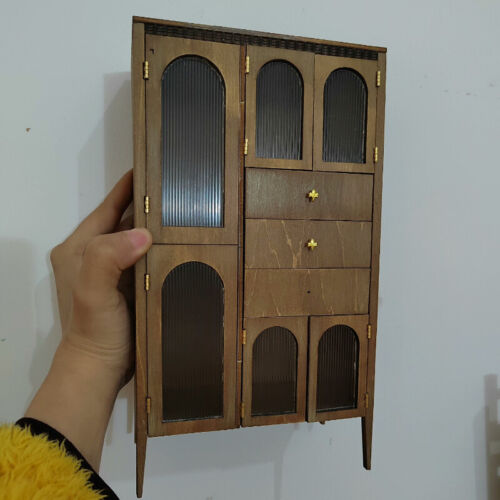 1/6 Scale 1/12 Scale Dollhouse Miniatures Furniture Wardrobe Cabinet Unfinished - Picture 7 of 8