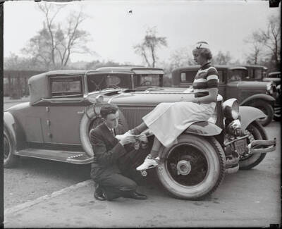 Helene Acker Preparing for Skating 1933 Photo Debs to Act as Models in Roller