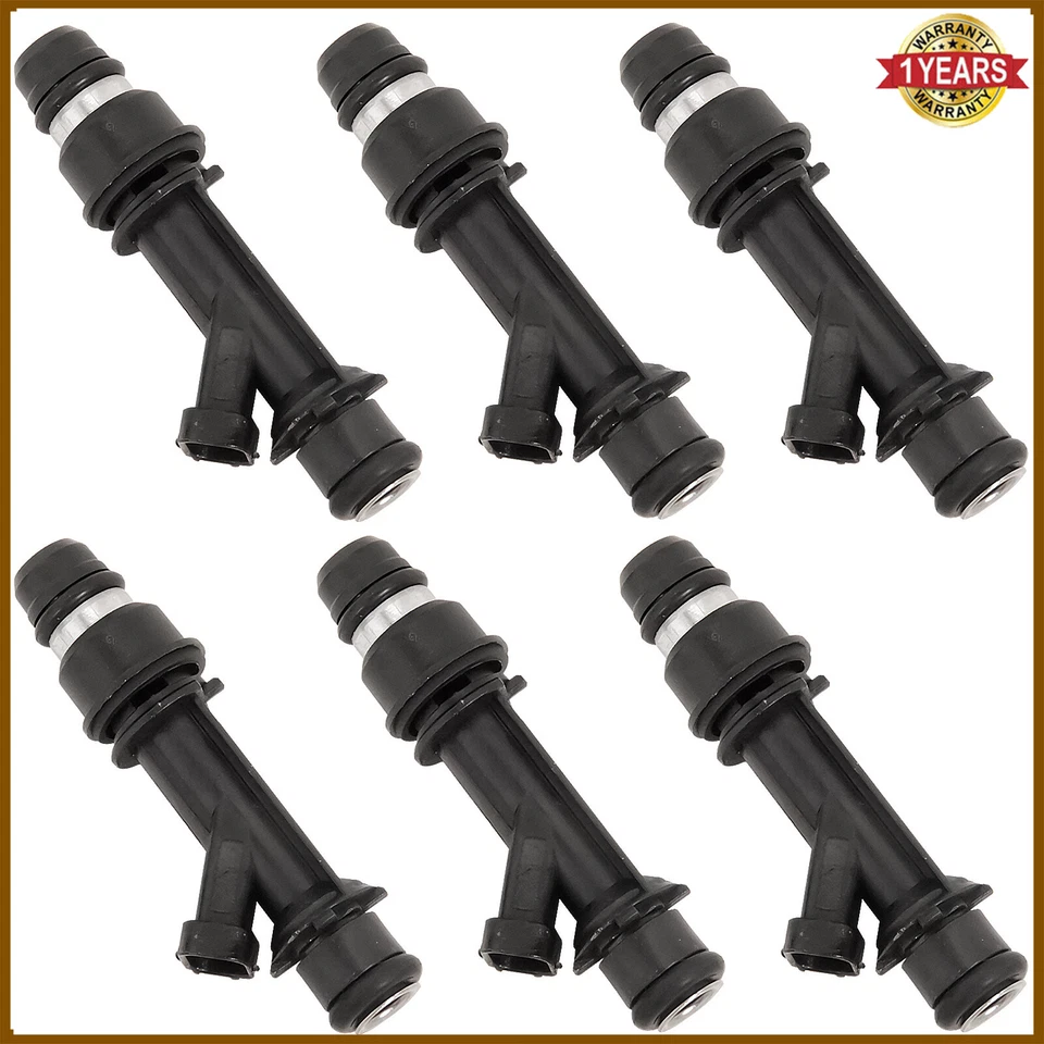 Set of 6 Fuel Injectors For Delphi 2001-2005 Buick LeSabre 3.8L V6 OEM# 25323972 - Image 2 of 4
