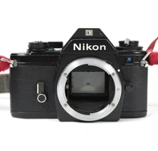 Nikon EM 35mm SLR Film Camera Black Body Tested & Working EXC Vintage