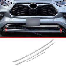 For Toyota Highlander 20-2023 Chrome Steel Front Bumper Bottom Protector Strip