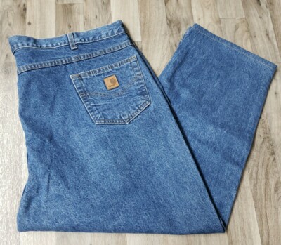 CAHARTT RELAXED FIT MENS DENIM JEAN TAG SIZE 50x30 100% COTTON FREE SHIPPING 