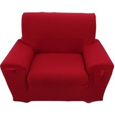 Housse de fauteuil élastique Protecteur canapé Polyester 90 ~140cm 1 place Rouge