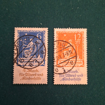 DEUTSCHLAND 1922 DEUTSCHES REICH - SENIOREN- UND KINDERFUND 2 WERTE GESTEMPELT