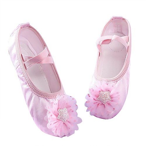 Kids Girl's Dancing Shoes Ballerinas Ballet Shoes Split Sole Band Stage Soft - Picture 28 of 106