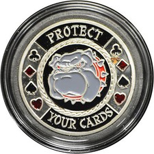 Casino Poker Table Poker Card Guard DOG Silver