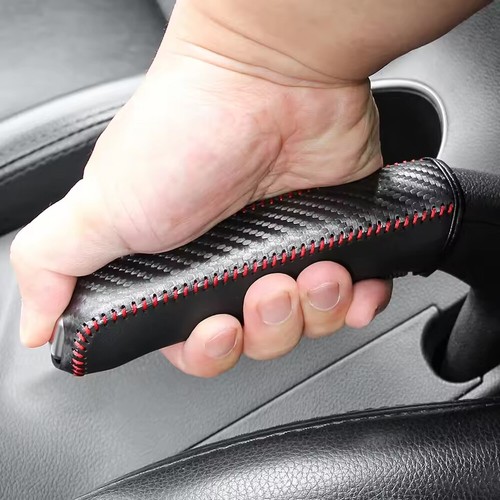 PU Leather Car Parking Brake Cover Anti Slip Car Handbrake Sleeve Accessories . - Picture 2 of 6