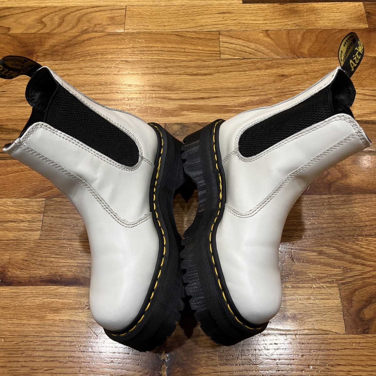 Doc Marten 2976 Quad White Chelsea Boots Sz 5 Womens 4 Mens