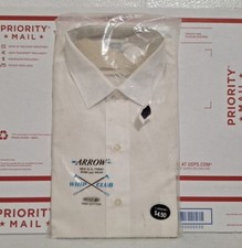 Vintage Arrow Whip Club 15 1/2-35 White Dress Shirt Sanforized Plus Cotton Rare