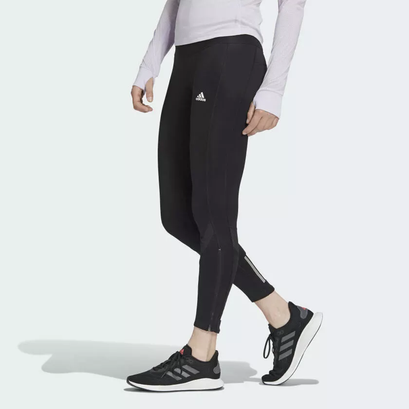 $75 Womens Size L Adidas Own the Run Winter Running Leggings HN0101 Large  Black