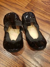 Yosi Samra Girls Flats, Black patent, Size 12C, leather upper