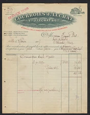 LILLE (59) BELT FACTORY / LEATHER SERVICE "J. LECHAT" in 1907