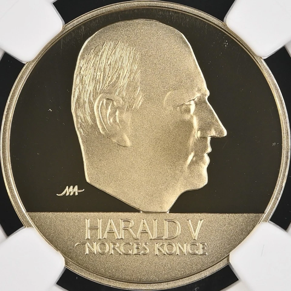 NORWAY. 1994, 20 Kroner - NGC PF70 - Top Pop 🥇 Harald V, Ancient Boat - Image 3 of 4