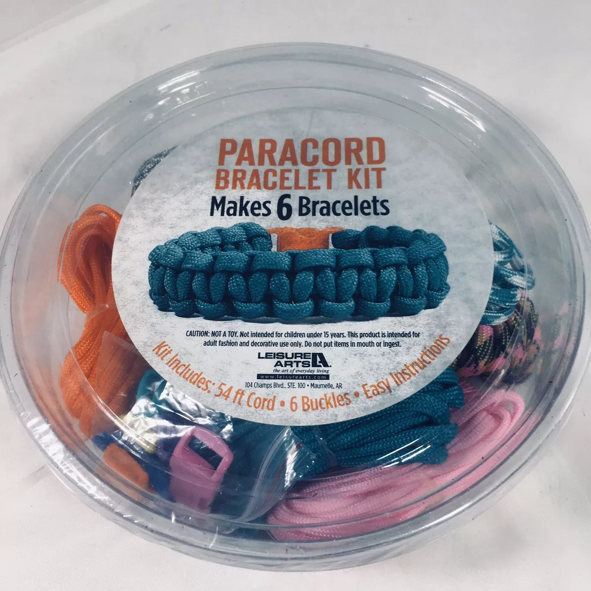 LEISURE ARTS PARACORD BRACELET KIT MAKES 6 BRACELETS