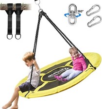 43" Saucer Tree Swing for Kids,360  Rotate Waterproof Flying Saucer SwingforTree