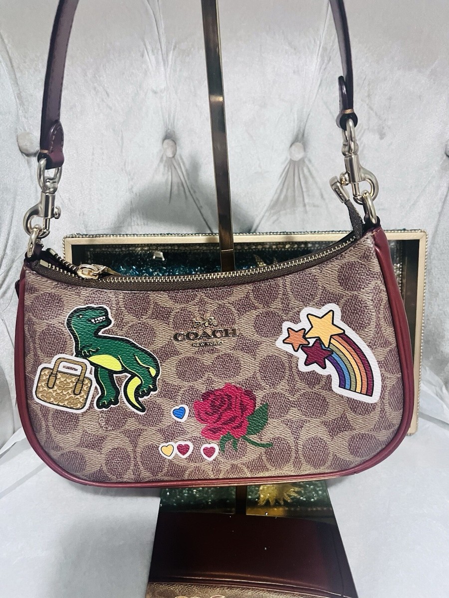 COACH CV939 Teri Shoulder Bag Signature Canvas Leather