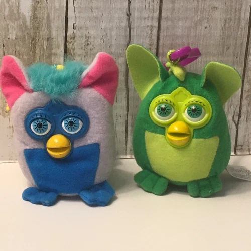  2000 McDonald's Plush Furby Key Clip Lot of 2 ~ 4” Tall