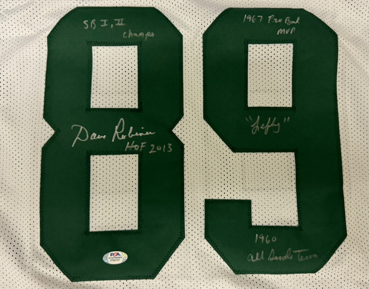 Dave Robinson Signed Green Bay Packers (SB 1-2 Champs) Jersey PSA