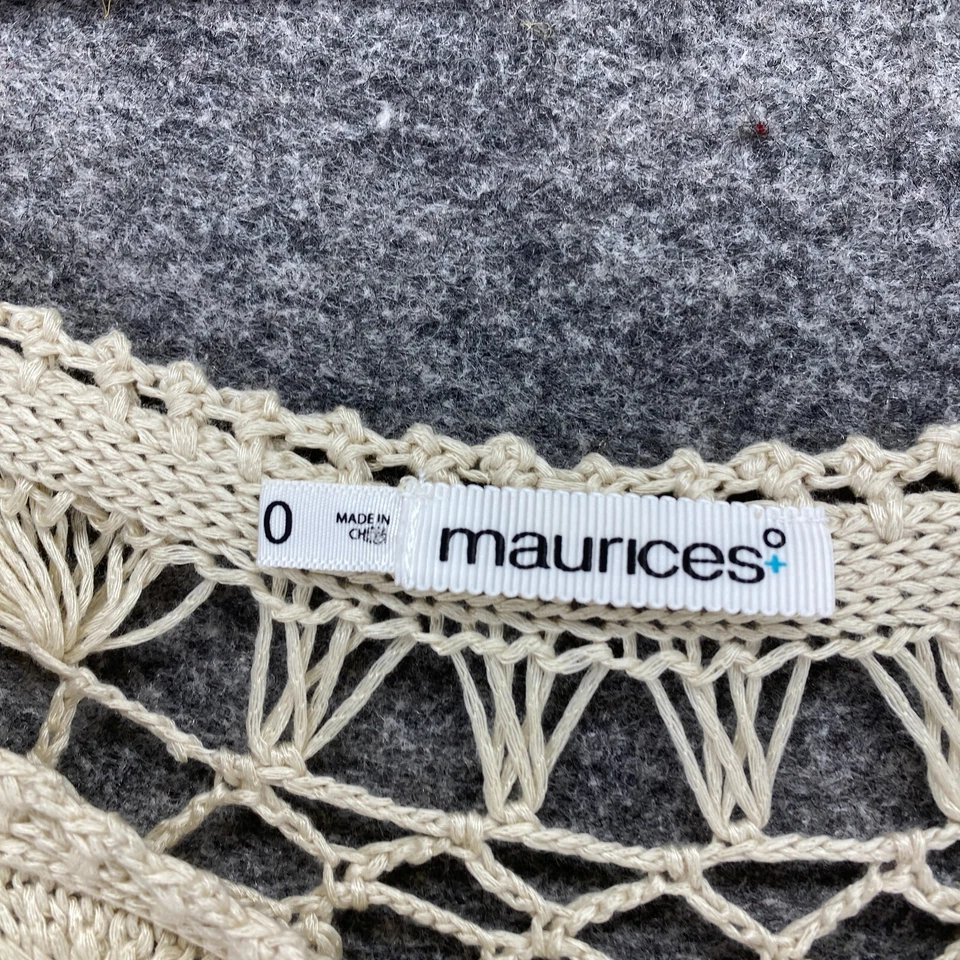 Blusa Maurices Mujer 0 Beige Geométrica Crochet Manga Corta Cuello Redondo Informal Foto 3 de 4