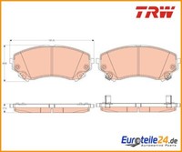 Bremsbelagsatz, Scheibenbremse Trw GDB4456 FüR Cadillac Cts