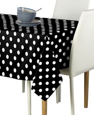 White Dot on Black Signature Tablecloths - Assorted Sizes