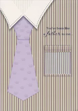 Designer Greetings Purple Tie and Striped Shirt Like a Father Father's Day Card