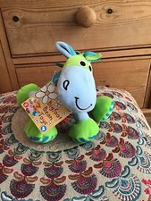Vintage 2003 Tesco Bigfoot Bean Toys Blue Green Horse Cow Soft Plush Toy 6"