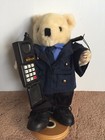 Police Plush Stuffed Bear With Cell Phone And Baton On Stand — photo 2