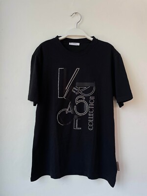 Versace Collection Kurzarm T-Shirt Damen S Schwarz Strass Pre Owned
