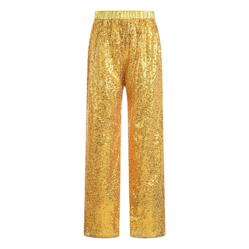 Kids Girls Pants School Trousers Sequin Dance Jazz Bottoms Sparkling Sequins - Picture 7 of 76
