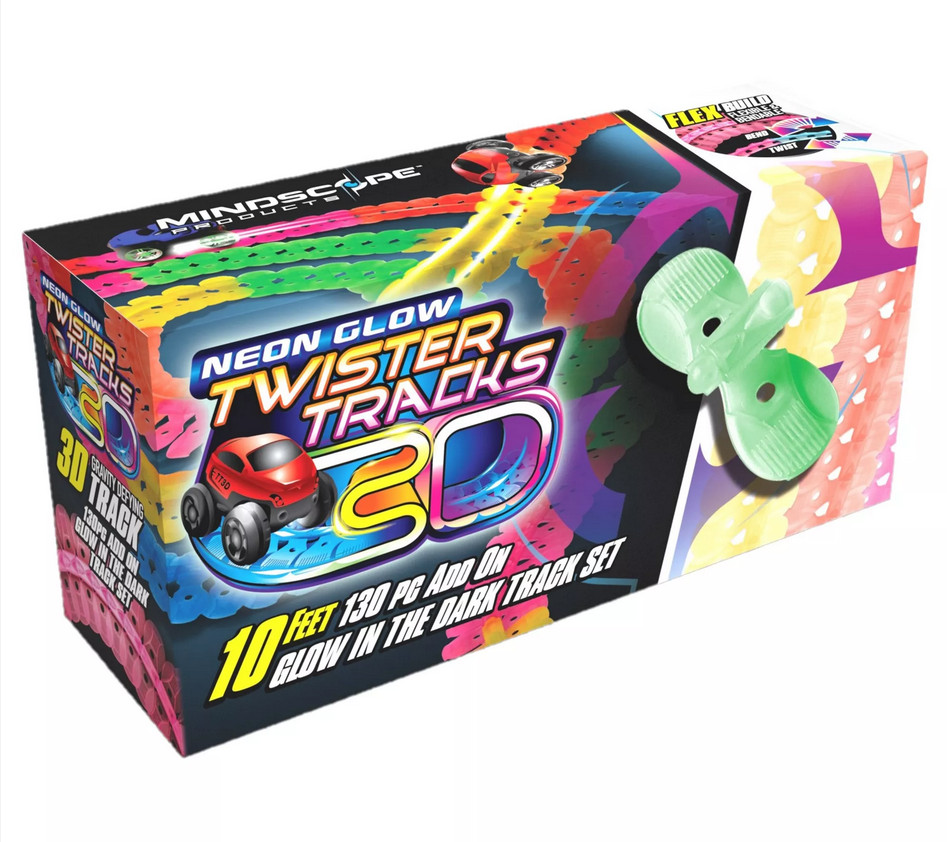 Mindscope Twister Tracks  Neon Glow in The Dark 10 ft 130 pc add on