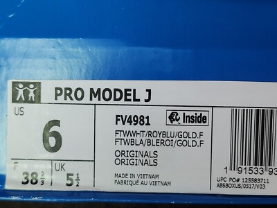 5/10専用 Adidas Originals Pro J Mens Size 6 White Blue Athletic Shoes