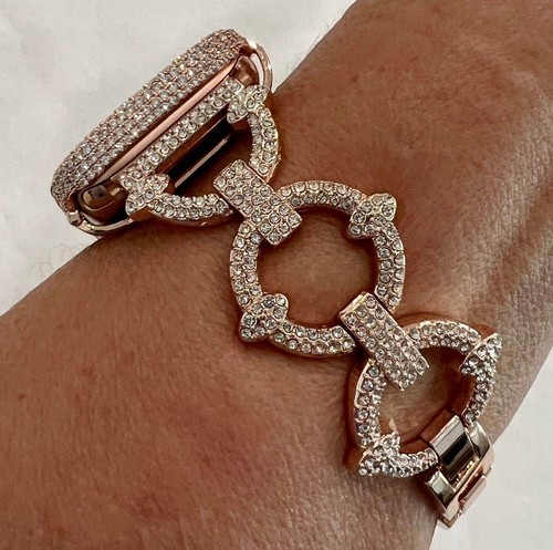 Apple Watch Armband 49mm Ultra Roségold Pave Crystal oder Apple Watch Cover Bling - Bild 4 von 7