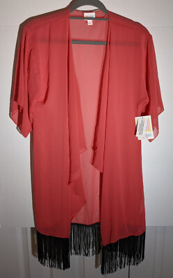 Lula Roe fringed duster.  Size Small.  Pink.  NWT