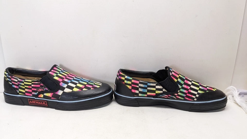 РЕДКИЕ РАННИЕ винтажные холщовые чеки для обуви Airwalk 1980-х размер 7,5 сделано в Корее коньки - Изображение 4 из 4