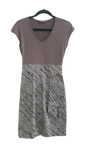 JACQUI E women's stretch bodice dress size 6 waterfall NWOT RRP $120 career work