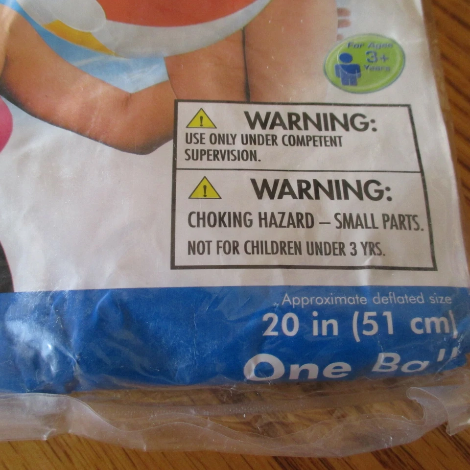 INTEX GLOSSY PANEL BEACH BALL 20 Inch NEW AGE 3 + COLORFUL - Image 2 of 3