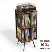 3-Tier Record Player Stand with Vinyl Storage  Up to 200 Albums  Corner Vinyl