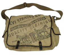 Borsa messenger vintage Levi's Levi Strauss tela invecchiata marrone cachi Y2K cavalli