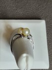 Vintage 925 Sterling Silver Bypass Ring Adorned with 2 Cultured Pearls. Size 7.5 — photo 9
