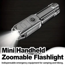 Led Flashlight Telescopic Rechargeable Zoomable Zoom Tactical Energy Saving Usb