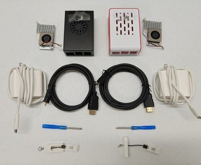 2 Sets Raspberry Pi 5 Used parts kit Case & Fan & HDMI & Power Plug & Sd Reader