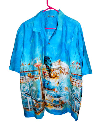 Aloha Republic men bright color Hawaii shirt size XXL made in HAWAI USA