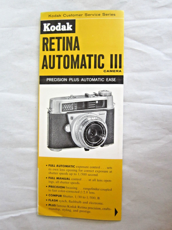 Vintage Kodak Retina Automatic III Camera Advertising Brochure