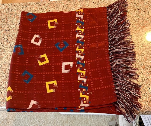 Vintage Silk Scarf, 1930’s-1940’s, Moderne Design. XLNT, 12 in by 48