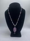 Glass Pendant 17" 32.0g Sterling Silver Fwp Gemstones