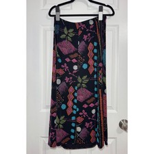 VTG Wear It Abstract Geometric Floral Print Maxi Skirt Artsy Art-to-Wear Boho 2