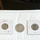 1917 D on obverse liberty walking half dollar semi key coin with two war nickels